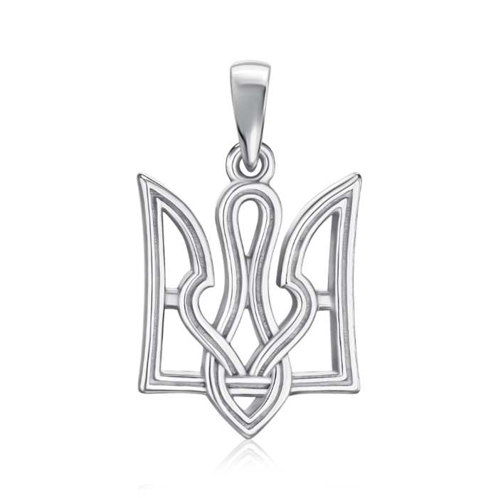 Срібна підвіска "Тризуб" без вставки 35892/12/1