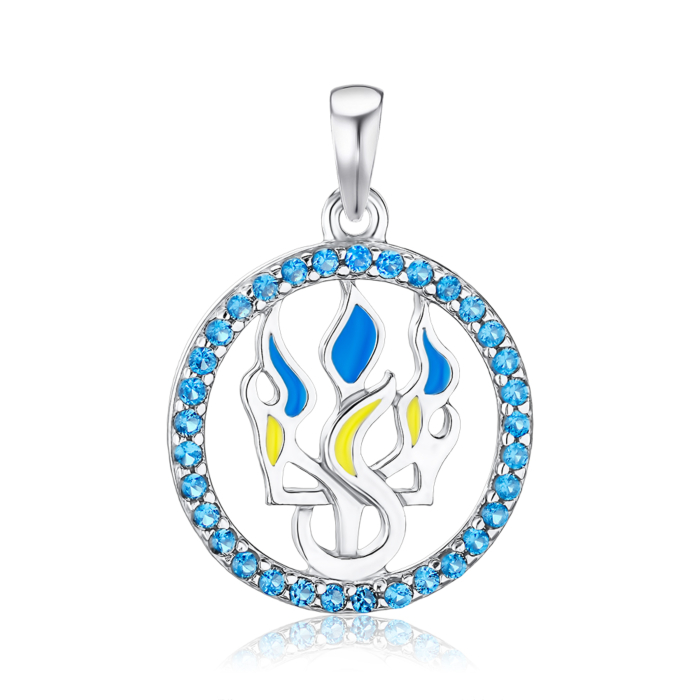 Серебряная подвеска с эмалью и фианитами 35893/12/1/21479