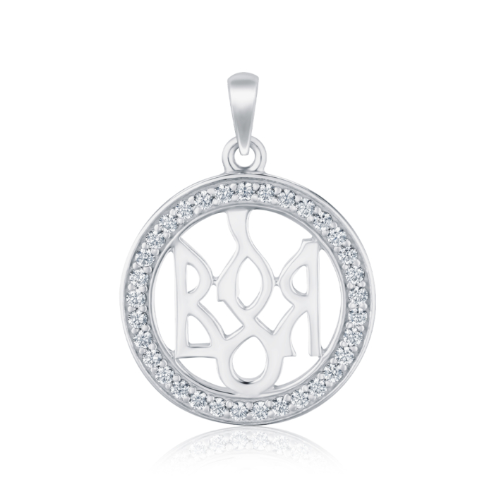 Срібна підвіска з фіанітами. Артикул 35895/12/1/13