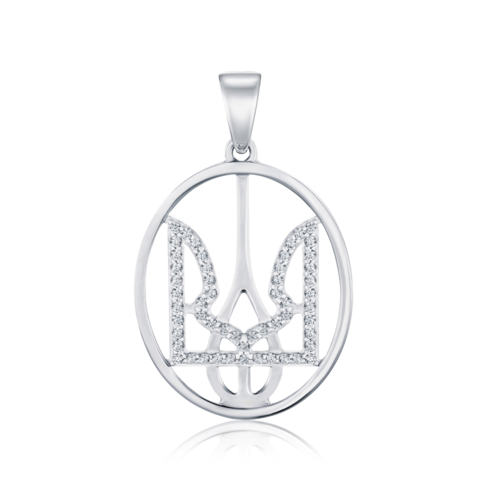 Срібна підвіска з фіанітами. Артикул 35899/12/1/1