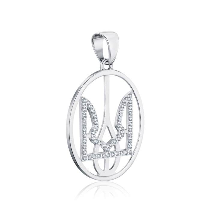 Срібна підвіска з фіанітами. Артикул 35899/12/1/1