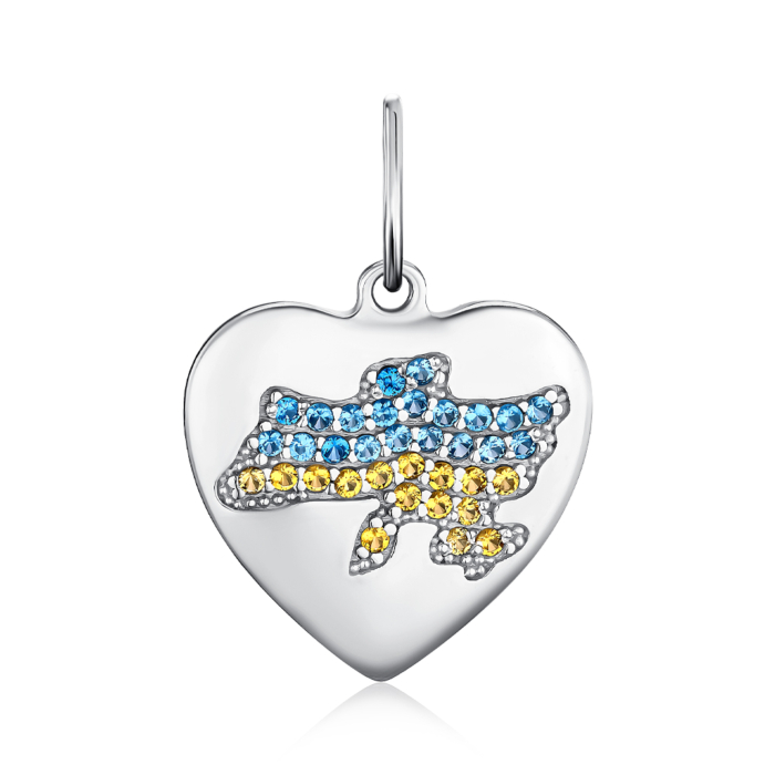 Срібна підвіска з фіанітами 35903/12/1/4412