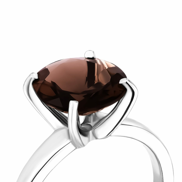 Серебряное кольцо с раухтопазом. Артикул UG5365/раухкб/з/род