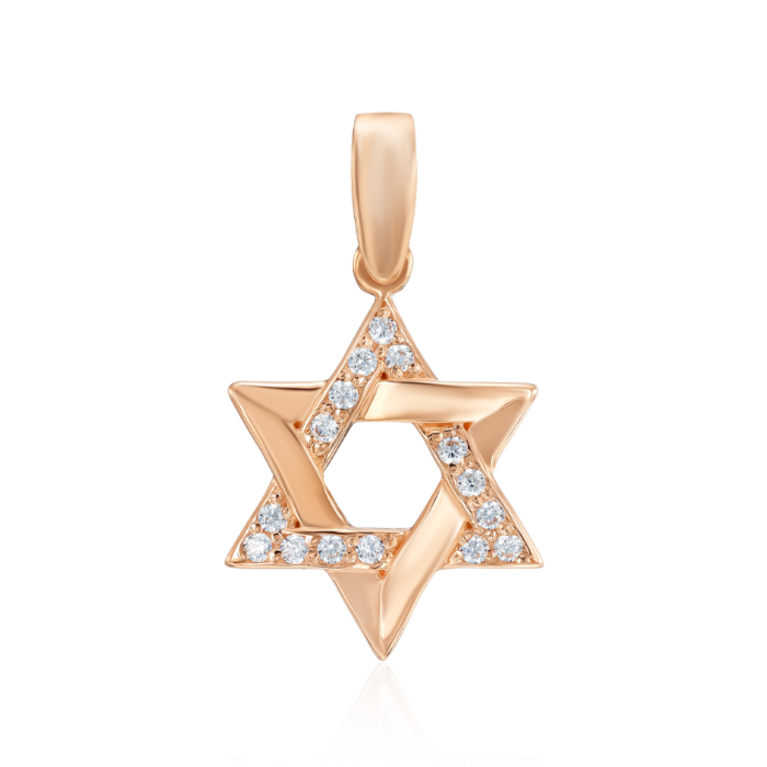 Золота підвіска з фіанітами. Артикул 3697/01/0/13