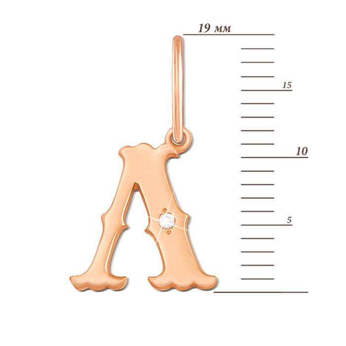 Золота підвіска «Літера Л». Артикул 3725/л