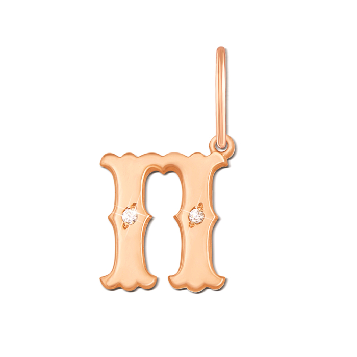 Золота підвіска «Літера П». Артикул 3725/п