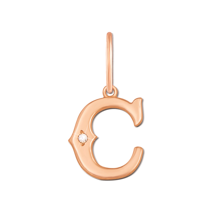 Золота підвіска «Літера С». Артикул 3725/с