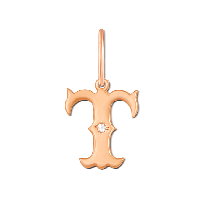 Золотая подвеска «Буква Т». Артикул 3725/т