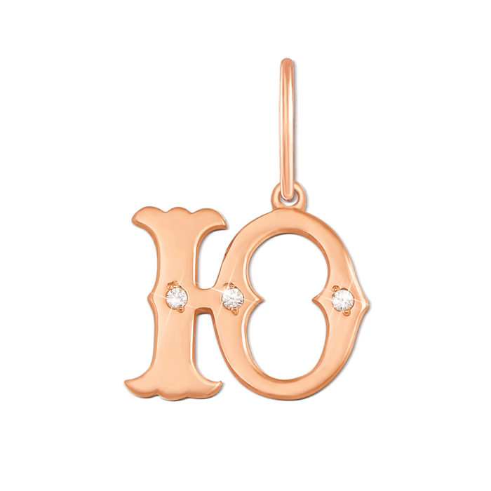 Золота підвіска "Літера Ю". Артикул 3725/ю