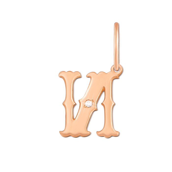 "Золота підвіска ""Літера И"". Артикул 3725/и"