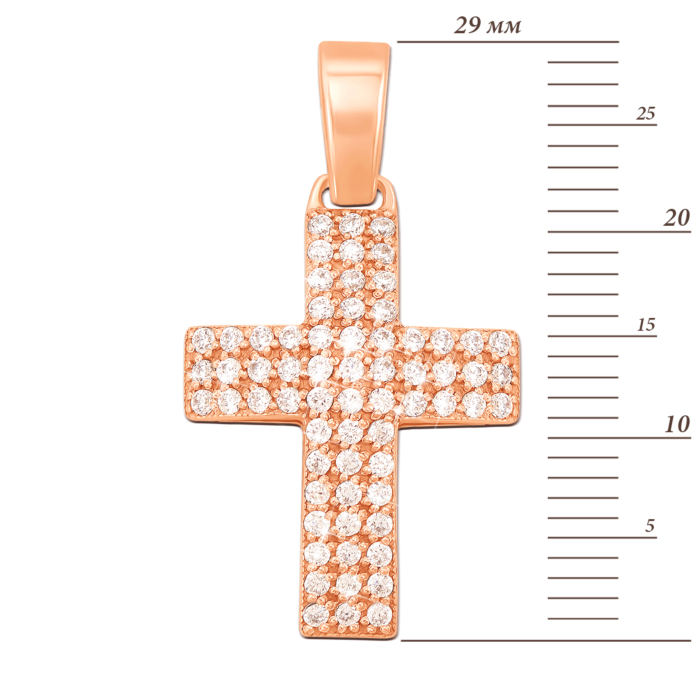 Золотий хрестик з фіанітами. Артикул 3728