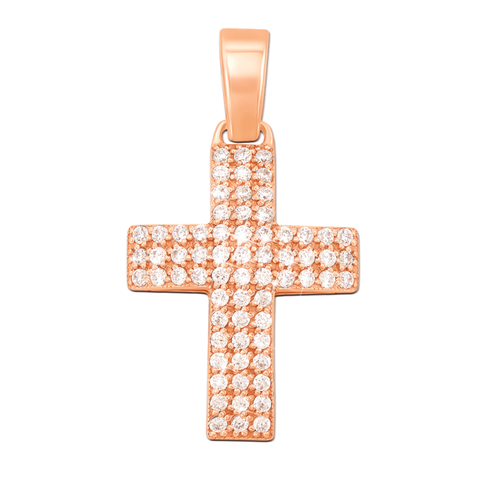 Золотий хрестик з фіанітами. Артикул 3728