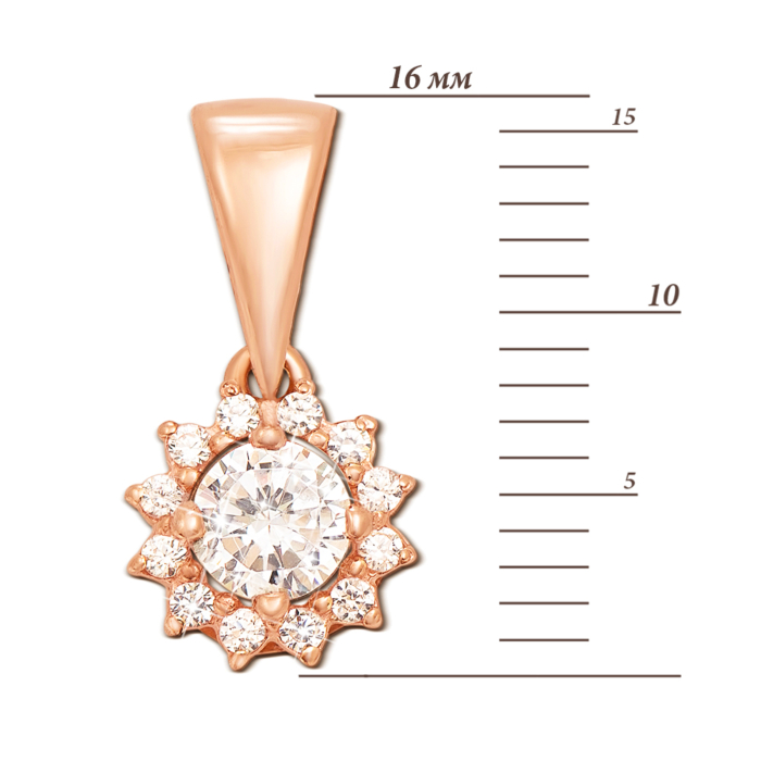 Золота підвіска з фіанітами. Артикул 3731 кс