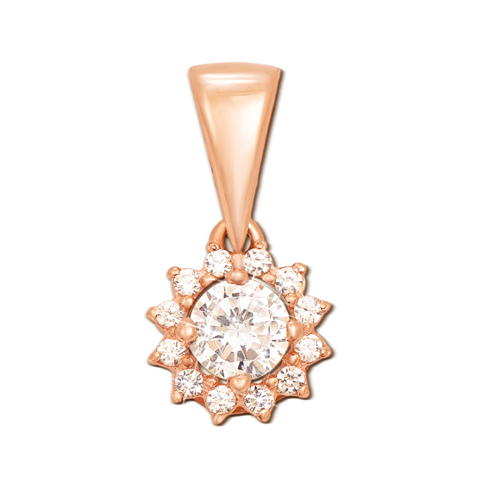 Золота підвіска з фіанітами. Артикул 3731 кс