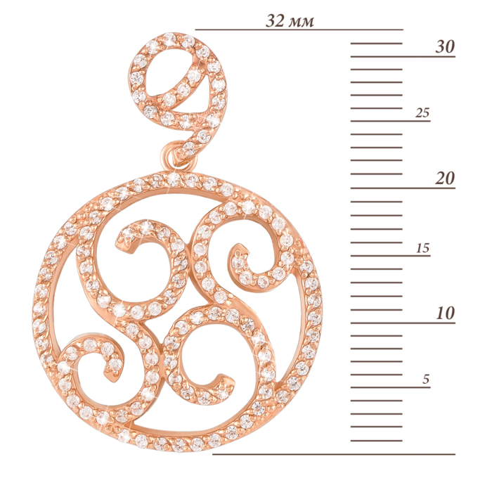 Золота підвіска з фіанітами. Артикул 3742 кс