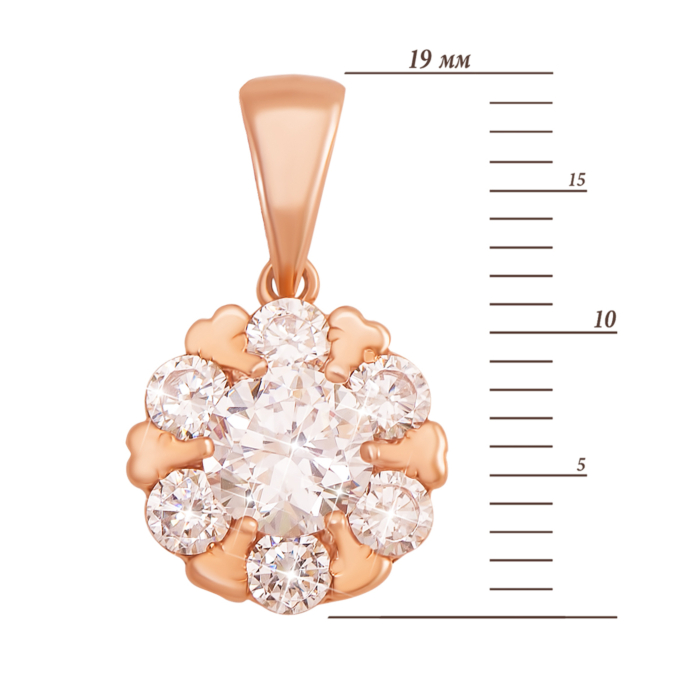 Золота підвіска з фіанітами. Артикул 3743