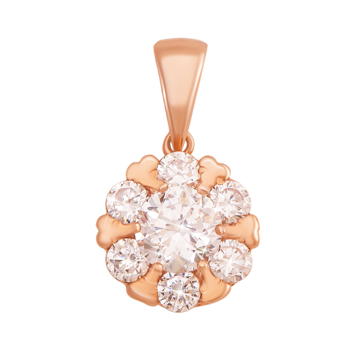 Золота підвіска з фіанітами. Артикул 3743