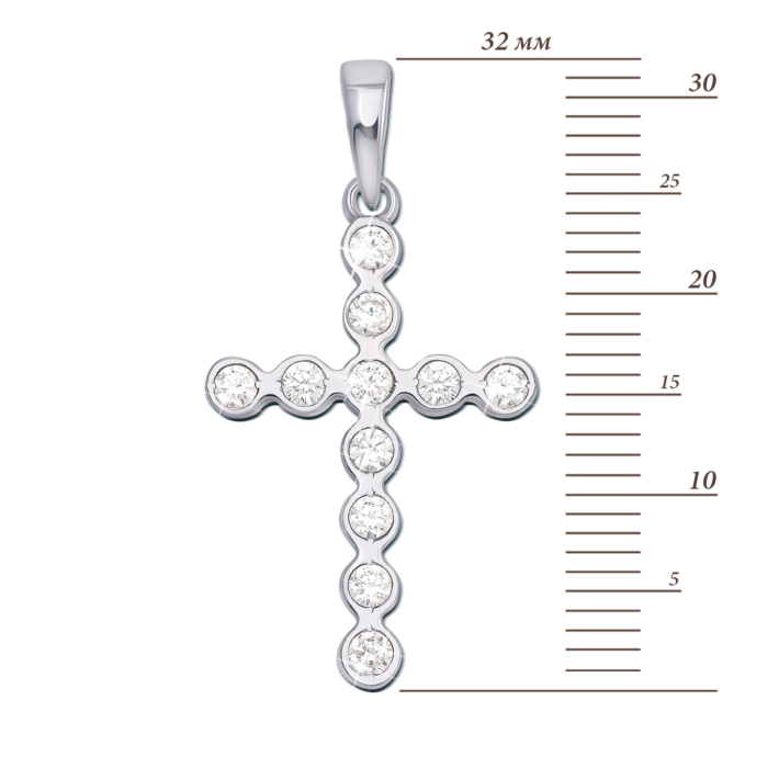Золотий хрестик з фіанітами. Артикул 3751/б