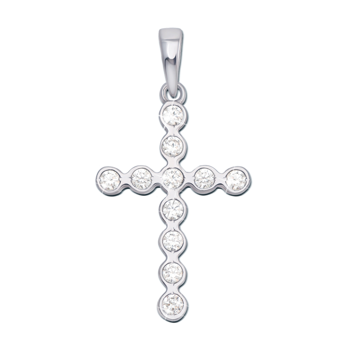 Золотий хрестик з фіанітами. Артикул 3751/б