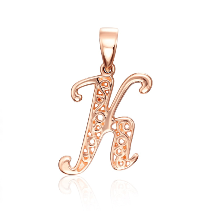 Золота підвіска "Літера К". Артикул 3766/к