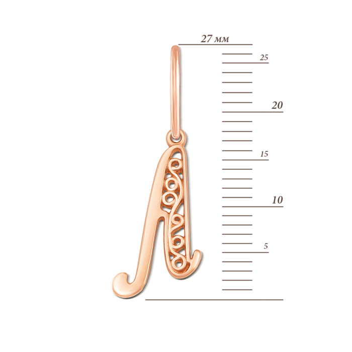 Золота підвіска «Літера Л». Артикул 3766/л