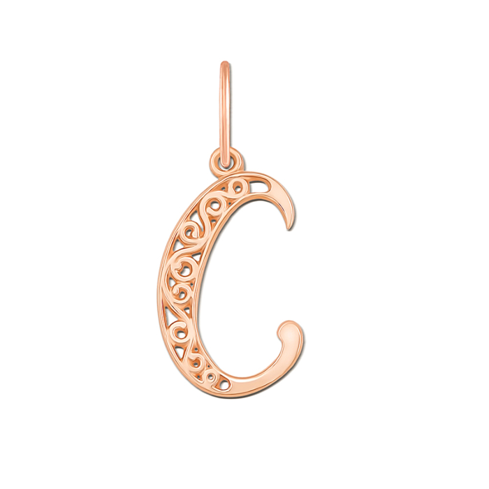 Золота підвіска «Літера С». Артикул 3766/с