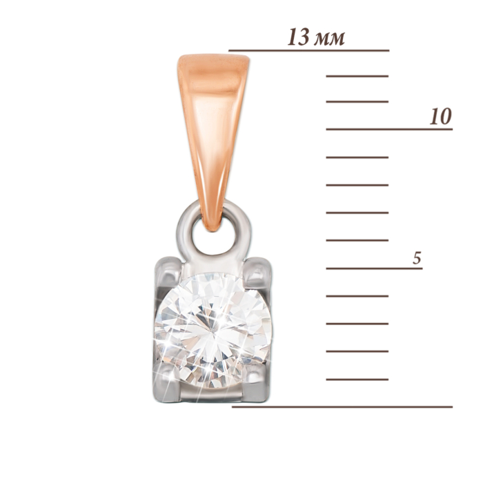 Золота підвіска з фіанітом. Артикул 3770 кс