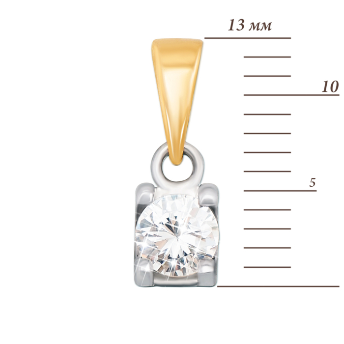 Золота підвіска з фіанітом. Артикул 3770/eu кс