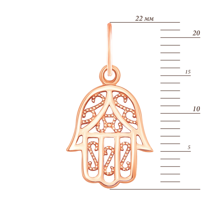 Золота підвіска-хамса. Артикул 3776