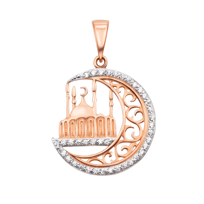 Золота підвіска «Мечеть з півмісяцем». Артикул 3779