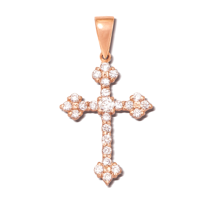 Золотий хрестик з фіанітами. Артикул 3792