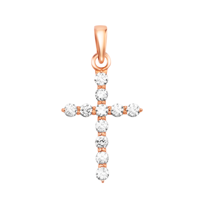 Золота підвіска Хрестик з діамантами. Артикул UG538/0049/00/01/01