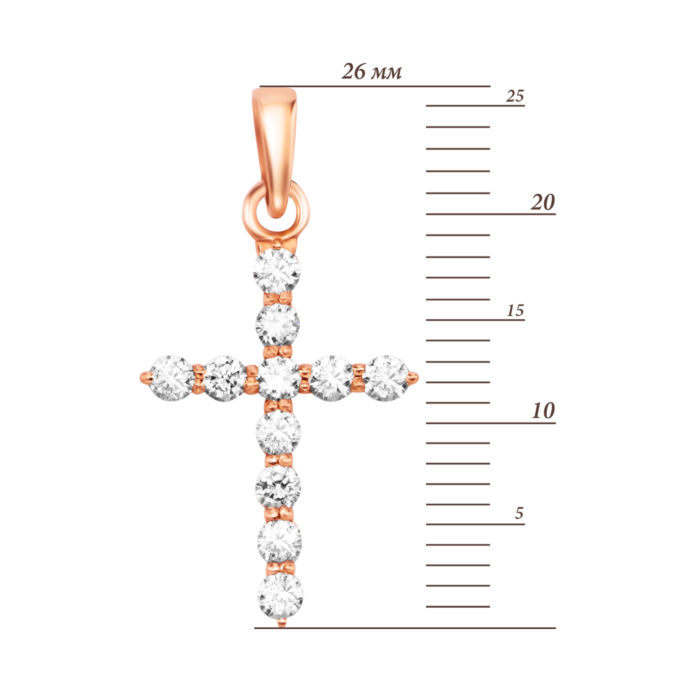 Золота підвіска Хрестик з діамантами. Артикул UG538/0049/00/01/01