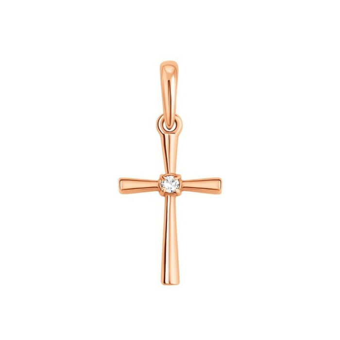 Золотий хрестик з діамантом. Артикул UG538/0065/00/01/01