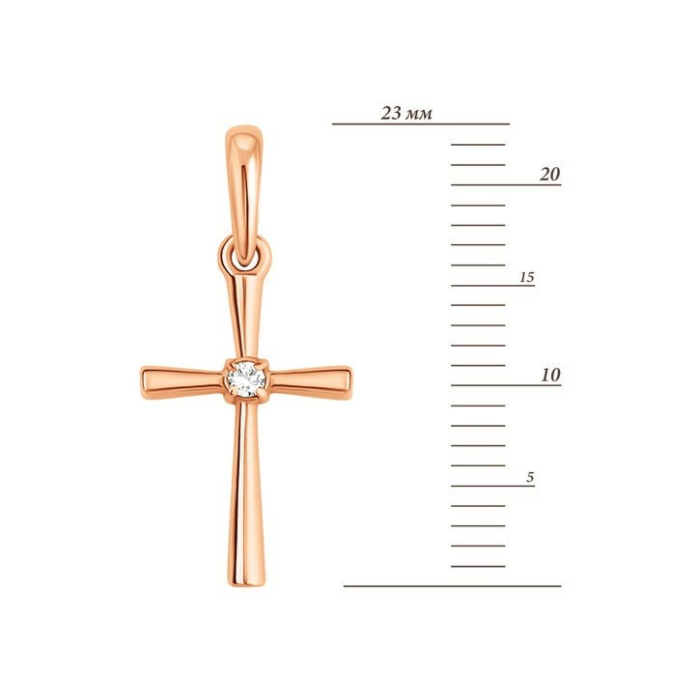 Золотий хрестик з діамантом. Артикул UG538/0065/00/01/01