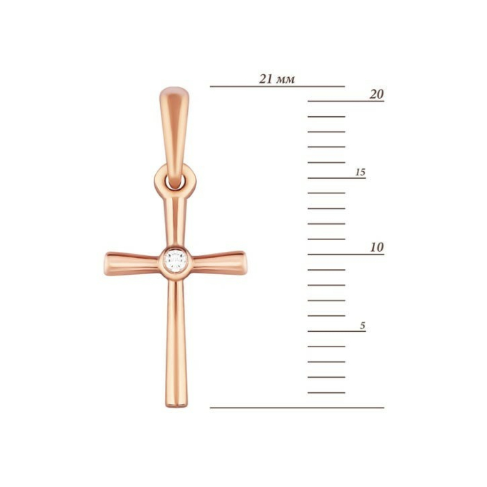 Золотий хрестик з діамантом. Артикул UG538/0071/00/01/01