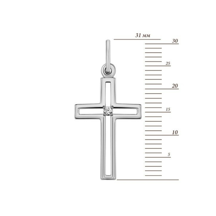Золотий хрестик з діамантом. Артикул UG538/0079/02/01/02