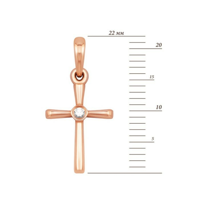 Золотий хрестик з діамантом. Артикул UG538/0082/00/01/01