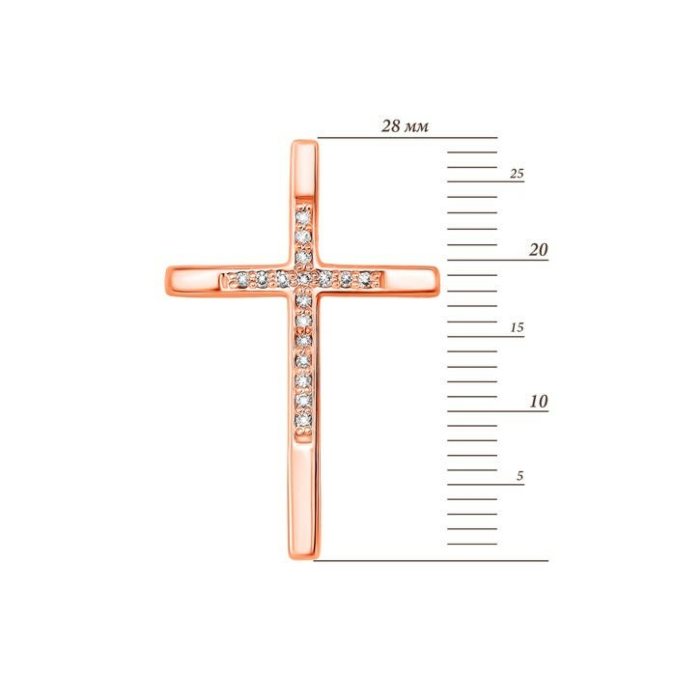 Золотой крестик с бриллиантами. Артикул UG5380001/01/00/0080