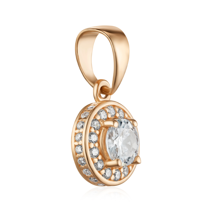 Золота підвіска з фіанітами. Артикул 3800