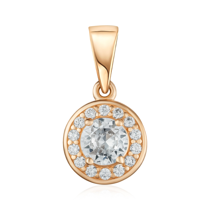 Золота підвіска з фіанітами. Артикул 3800