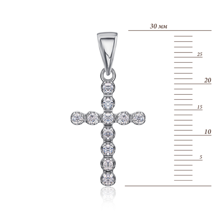 Золотий хрестик з фіанітами. Артикул 3801/б