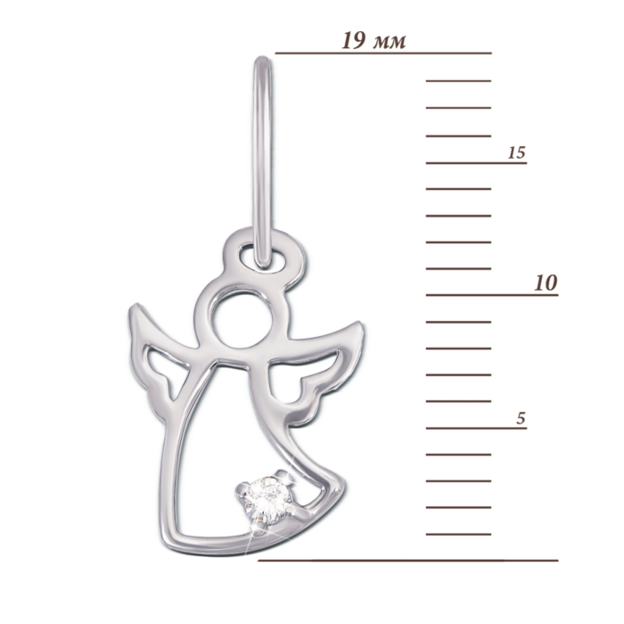 Золота підвіска «Янгол» з фіанітом. Артикул 3818/б