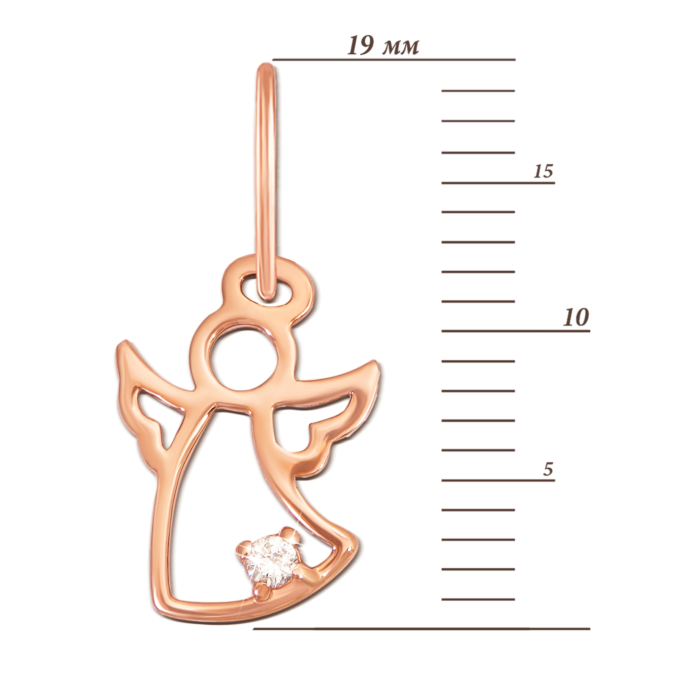 Золота підвіска «Янгол» з фіанітом. Артикул 3818