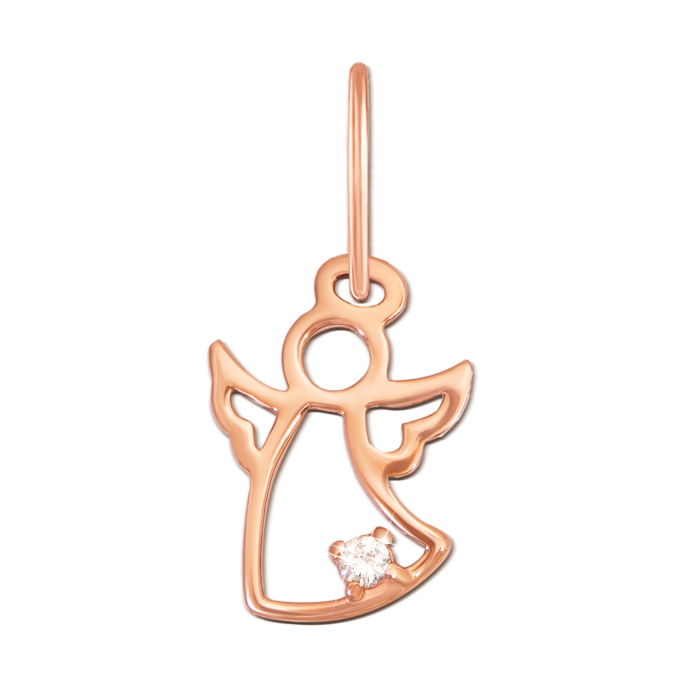 Золота підвіска «Янгол» з фіанітом. Артикул 3818