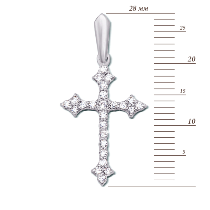 Золотий хрестик з фіанітами. Артикул 3821/б