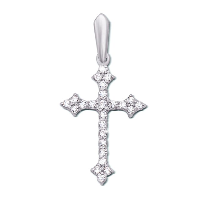 Золотий хрестик з фіанітами. Артикул 3821/б