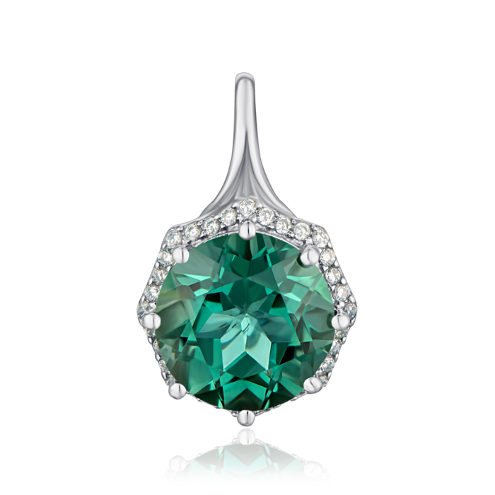 Срібна підвіска з кварцем. Артикул 3827р-QGR