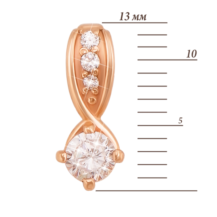 Золота підвіска з фіанітами. Артикул 3833