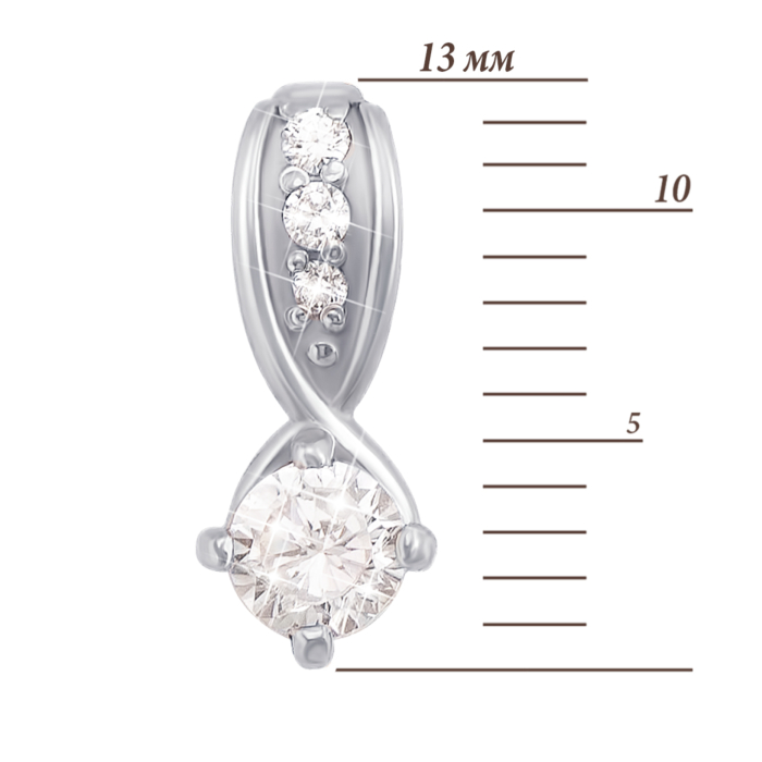 Золота підвіска з фіанітами. Артикул 3833/б